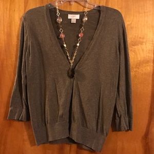 LOFT Size Medium Brown Cardigan